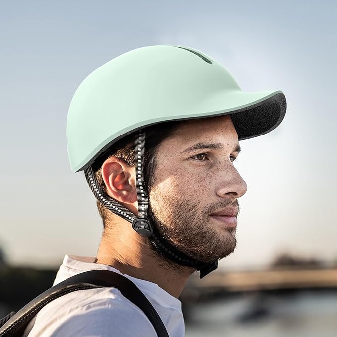 Shinmax Bike Helmet - Lightweight Adjustable Baseball Cap Style Cycling Helmet with Long Visor, Reflective Strip, for Urban Commuter, Mountain & Road Biking