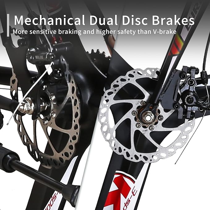 EUROBIKE Road Bike 700C Wheels 21 Speed Dual Disc Brake Bicycle 54cm Frame Bicycle for Men