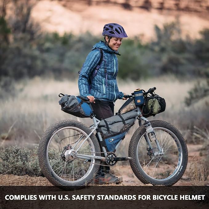 Adult-Men-Women Bike Helmet with Light - Mountain Road Bicycle Helmet with Replacement Pads & Detachable Visor