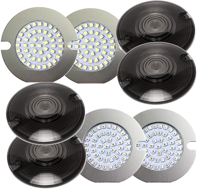 Eagle Lights 3-1/4 3.25 Inch Front and Rear LED Turn Signal Kit Compatible With Harley Davidson® Motorcycles - Generation II/Front 1157/ Red Rear 1156 / Add Smoked Lenses