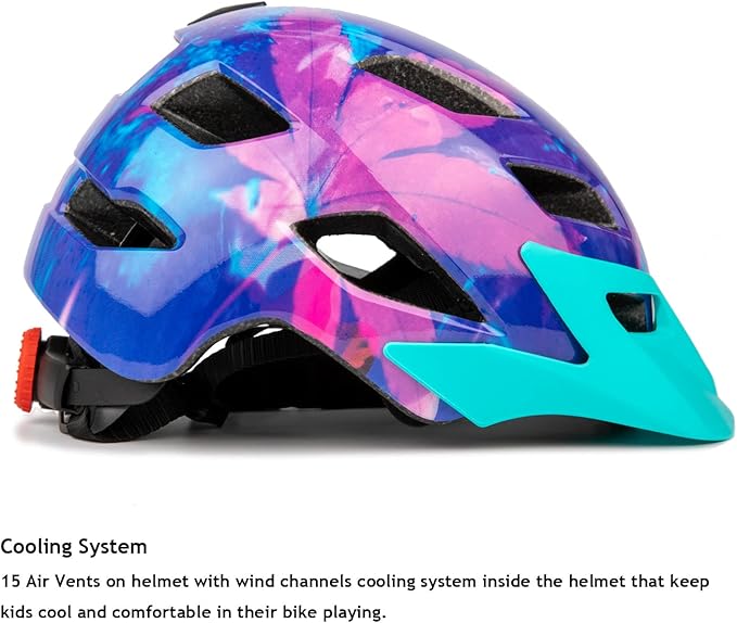 Kids Helmet, Exclusky Kids Bike Helmet Adjustable Safety Lightweight Children Bicycle Helmet for Kids Skating Cycling Scooter Boys and Girls Bicycle Helmets Ages 5-8-14