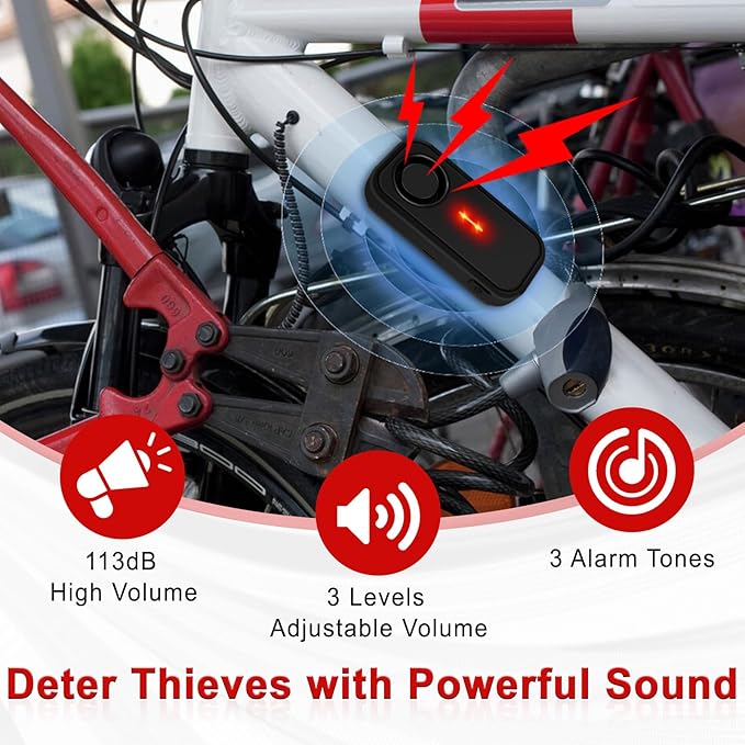 Car Alarm System, 113dB Fake Car Alarm, Motion Alarms for Cars with 2 Remotes Vehicle Security Alert Automotive Vibration Warning Interior Safety Red LED Light IP66 Waterproof