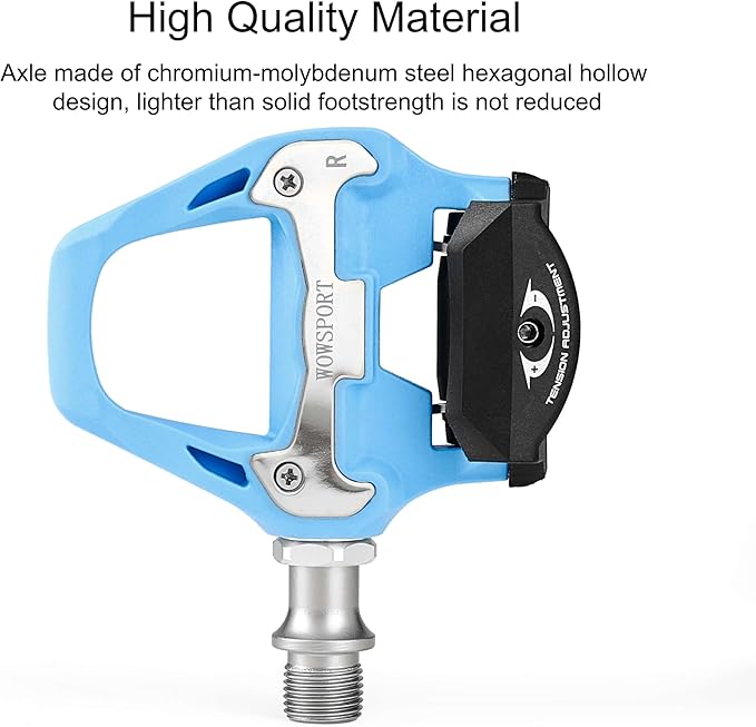 WOWSPORT SPD-SL Road Bike Pedals - Lightweight Clipless Pedals with 3-Bolt Cleats, Sealed Bearings & Nylon Composite | Shimano SPD SL Compatible