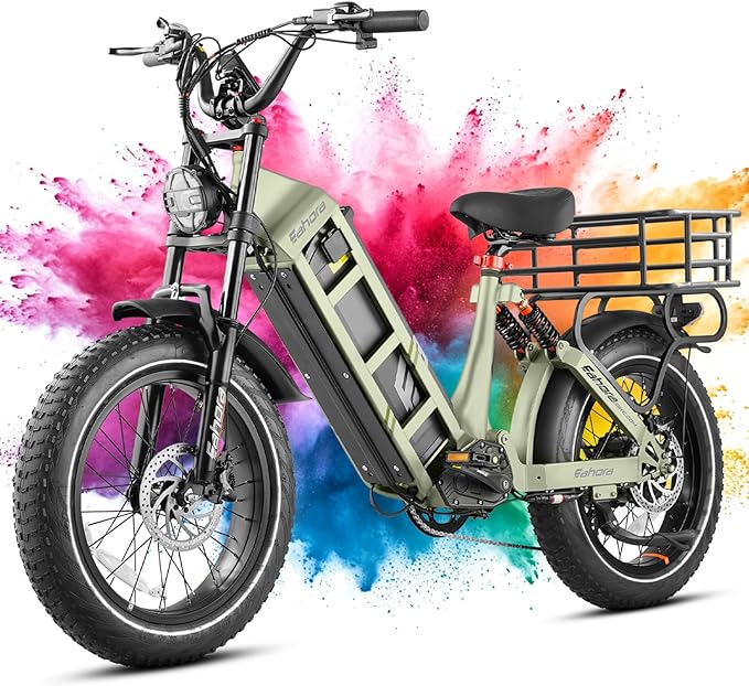 2026 eAhora Juliet Pro 2 EBike - Dual Motor 5400W/1200W 30-43MPH 60V 70Ah 200Mile Long Range Electric Bike for Adults, 20'' Fat Tire Fast Electric Mountain Bike Full Suspension Electric Bicycle