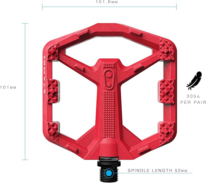 Crankbrothers Stamp Flat MTB Pedals - Size-Specific, Lightweight, Versatile, Durable Bike Pedals
