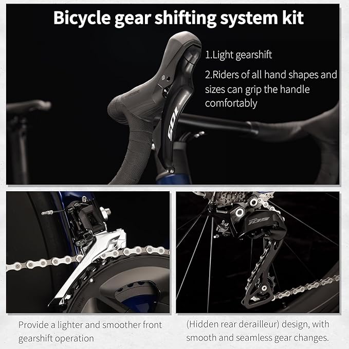 SAVADECK Carbon Fiber Road Bike, Hydraulic Oil Disc Bike with Carbon Fiber Frame and Wheelset, Lightweight Full Carbon Racing Bicycle with Shimano R7120 24S Shift Set for Adults