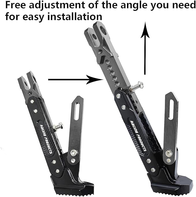 Universal Motorcycle Kickstand Adjustable Foot Side Support Parking Kickstand for Electric Motorbike Parking Foot Side Support Stand (Grey)