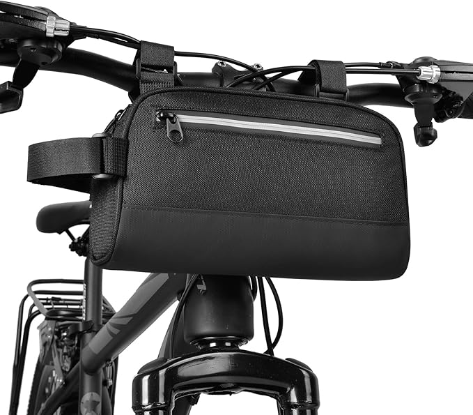 Bike Handlebar Bag Large-Capacity Bike Crossbar Front Bag Waterproof Bicycle Basket Frame Bags for Road Mountain Bicycle Outdoor Cycling Travel Hiking