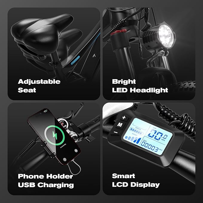 EDIKANI Electric Bike for Adults 27.5" 1500W Peak Ebike 19.2Ah Battery Max 32Mph Electric Mountain Bike with Full Suspension 80 Miles E Bicycle for Commuter