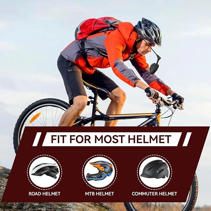2 PCS Bike Helmet Mirror, Adjustable Handlebar View Mirror Lightweight Cycling Rear View Mountain Road Bike Helmet Rearview for Cycling