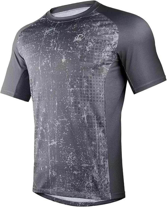 ROTTO Mens MTB Jersey Mountain Bike Cycling Shirt Short Sleeve for MTB BMX Downhill Wicking Quick Dry