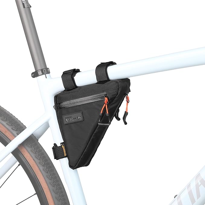 Rhinowalk Bicycle Front Frame Bag Waterproof Bicycle Bag 0.9L Cycling Accessories Nylon Pack Pouch for MTB Road Bike Cycling Commuting and Outdoor Adventures