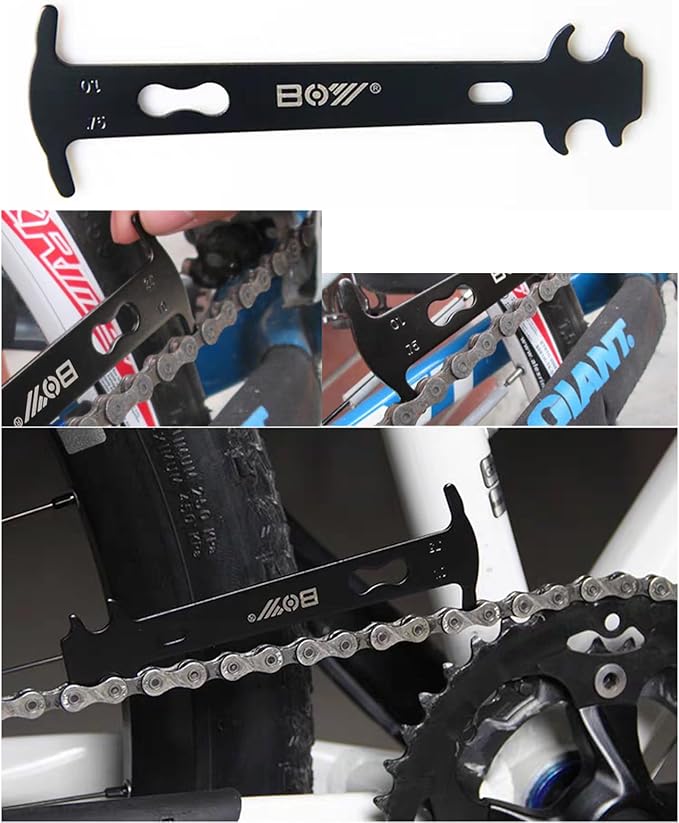 Universal Bike Chain Tool Kit with Bike Breaker Main Chain Pliers Chain Checker for Road MTB Bike 1-13 Speed Chain Disassemble Chain Splitter and Breaker