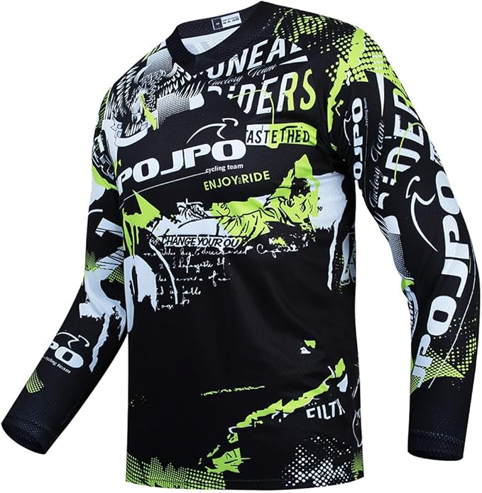 Men's Mountain Bike Jersey Long Sleeve MTB Off-Road Motocross Jersey Quick Dry Downhill&Motocross Shirts
