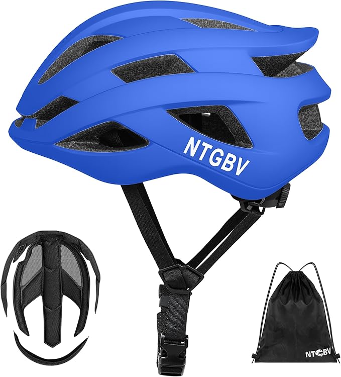 Adult Bike Helmet for Men/Women with Helmet Bag 2 Removable Moisture-Wicking Liners Adjustable Dial Comfort Fit Lightweight Shockproof CPSC 1203 Safety Certified for Road-Ready/Urban-Commute/MTB