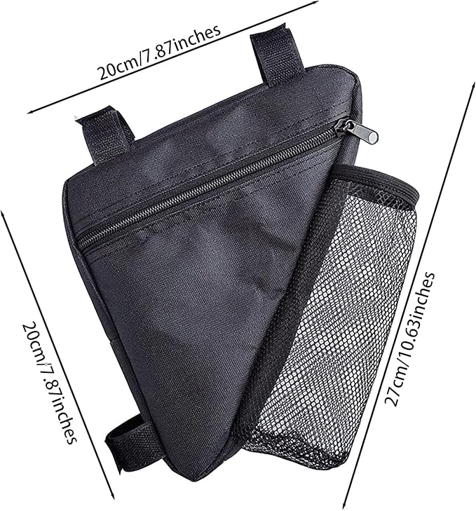 traderplus Bicycle Triangle Frame Bag with Water Bottle Holder, Top Tube Storage Front Pouch Road Mountain Bike Accessories