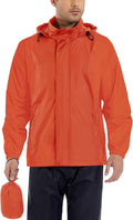 GIISAM Men’s Rain Jacket with Hood Lightweight Rain Coats Waterproof Raincoat Packable Windbreaker for Hiking Cycling