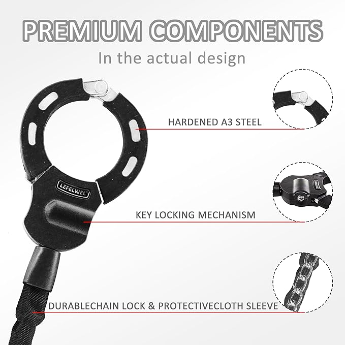 Scooter Locks Anti Theft,Bike Chain Lock,Best Electric Scooter Lock for Segway,Ninebot,Xiaomi, Razor and Bicycle Lock Cable Accessories