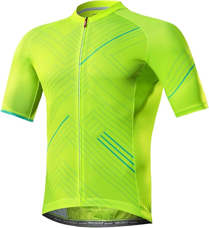Santic Men’s Cycling Jersey Short Sleeve Bike Shirts for Men Bicycle Jacket with Pockets Breathable & Quick Dry Yorkson