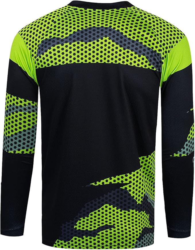 JPOJPO Men's Mountain Bike Jersey Long Sleeve MTB Off-Road Racing Downhill Motocross Shirts Quick Dry&Moisture-Wicking Tops