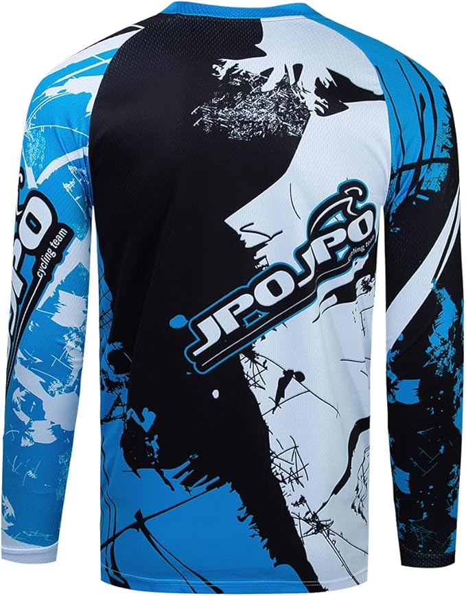 Men's Mountain Bike Jersey Long Sleeve MTB Off-Road Motocross Jersey Quick Dry Downhill&Motocross Shirts