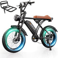 Movcan V60/V60 Pro Electric Bike, 48V 15.6/18.2Ah Removable Battery 20” Fat Tire Electric Bike, 1000/1500W Motor 30/33MPH Top Speed Electric Motorcycle, for Commute/Offroad/School/Rain/Snow Riding.
