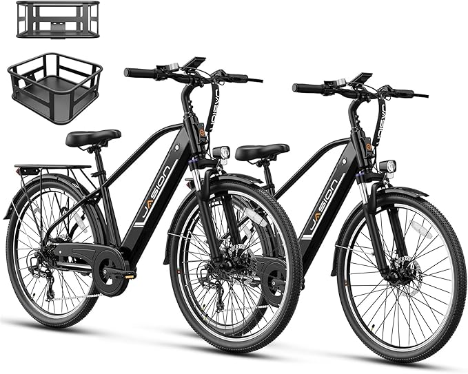 Jasion Roamer/ST/YC1 Electric Bike for Adults, 26" Commuter Ebike 1200W 528WH Removable Battery, 28MPH 62miles, Electric Bicycles for Women/Man, UL2849 Certified