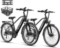 Jasion Roamer/ST/YC1 Electric Bike for Adults, 26" Commuter Ebike 1200W 528WH Removable Battery, 28MPH 62miles, Electric Bicycles for Women/Man, UL2849 Certified