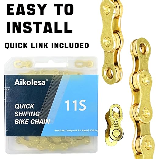 VERKSTAD 11 Speed Bike Chain, Bike Chain 1/2" x 11/128" 118 Links for Road Bike MTB Racing Cycling
