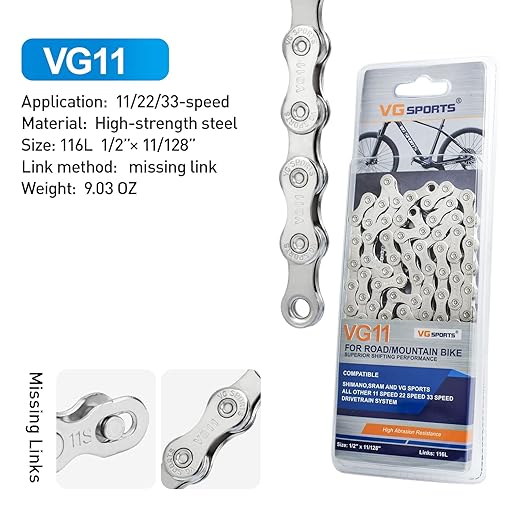 VG Sports 11 Speed MTB Groupset Bike Chain 11-42T Cassette 1x11 Speed Rear Derailleur& Shifter (11S 11-42T Set)
