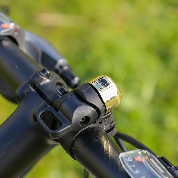 CATEYE OH-1500 Nido Bell – Brass Bike Bell with Distinctive Double Ring, Fits 22.2 mm or 25.4 mm Handlebars, Matte Finish, Clear Sound, Fits Road, MTB, Kids Bikes