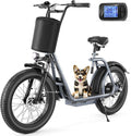 Caroma Electric Scooter with Seat for Adults, 800W Peak Motor, 20MPH & 30Miles Long Range, 20" Fat Tire Commuter E-Scooter with Basket for Grocery, Pets, and Daily Commute