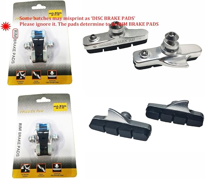 4PCS Premium Bike Brake Pads, Professional Mountain Bicycle V-Brake Pads, Bike Brake Blocks Kit