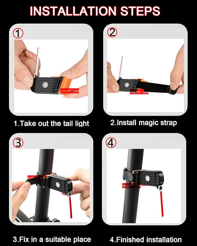 Bike Tail Light LED Rechargeable Rear Bicycle Light for Night Riding Cycling Bright Back Mountain Bike Ebike Accessories Waterproof Safety Warning Light for Adult Kids