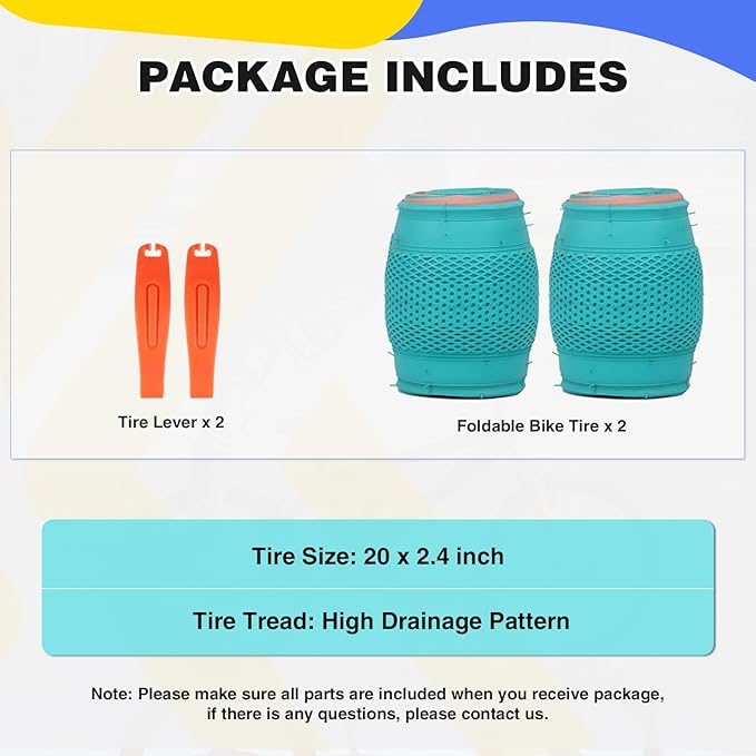 20 x 2.4 inch Bike tire Blue BMX tire 20 inch 2 Pack 20 Bike Tires,Kids Bike Tires Folding Replacement Tires Suitable for Bicycle Tires 20x2.35 20x2.4,20x2.5,3 Colors