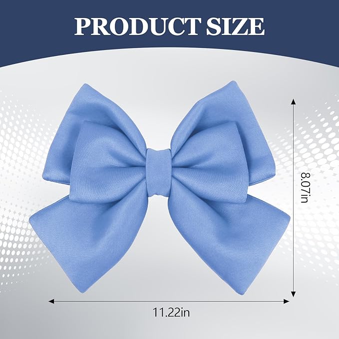 Bow Helmet Accessory, 8.07"x11.22" Stylish Motorcycle Helmet Bow Decoration for Women, Removable Cute Fashion Ribbon Bows Ornament for Motorcycle Scooter E-Bike Helmets (Sky Blue)