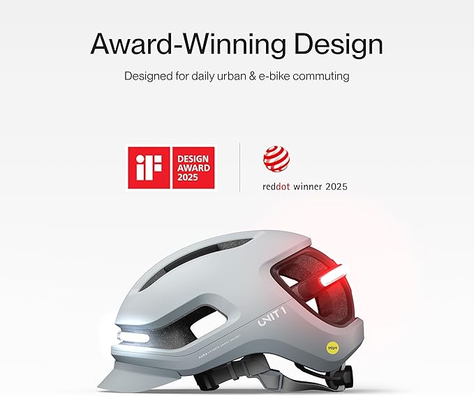 AURA Smart E-Bike Helmet with MIPS Safety, NTA-8776 Certified for 28mph, Integrated 500 Lumen LED Lights, Crash Detection, Turn Signals and Automatic Brake Light