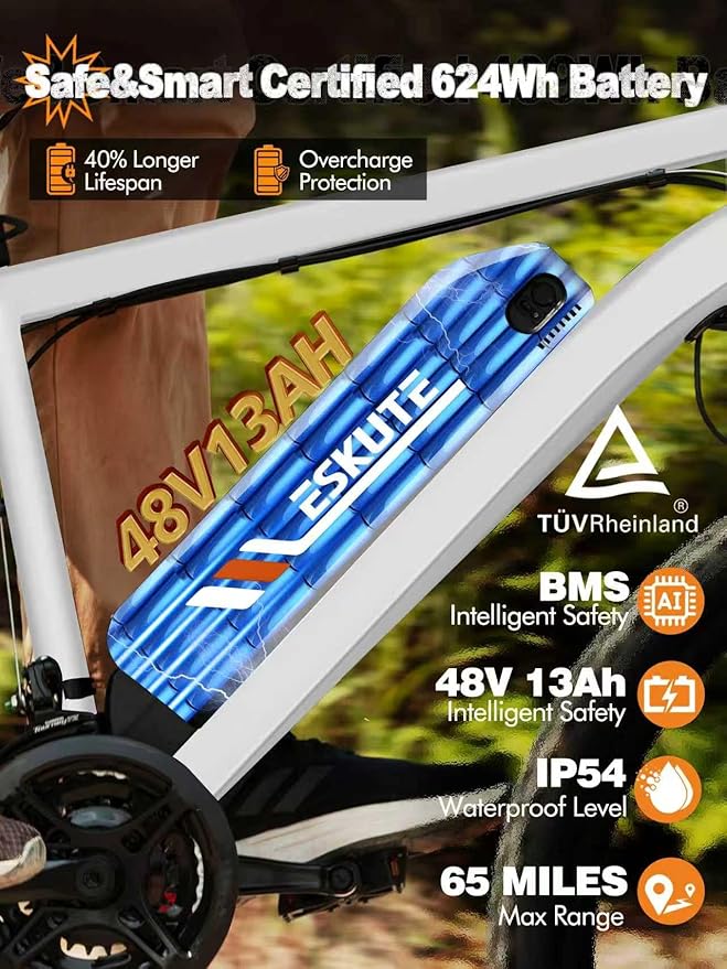 M200 Electric Bike for Adults – 21-Speed Gear 27.5" Mountain E-Bike, 1200W Peak Brushless Motor 28MPH, 48V 10.4Ah&13Ah Removable Battery, Up to 55-65 Miles Range, Step Over Commuter E-MTB, NFC Unlock