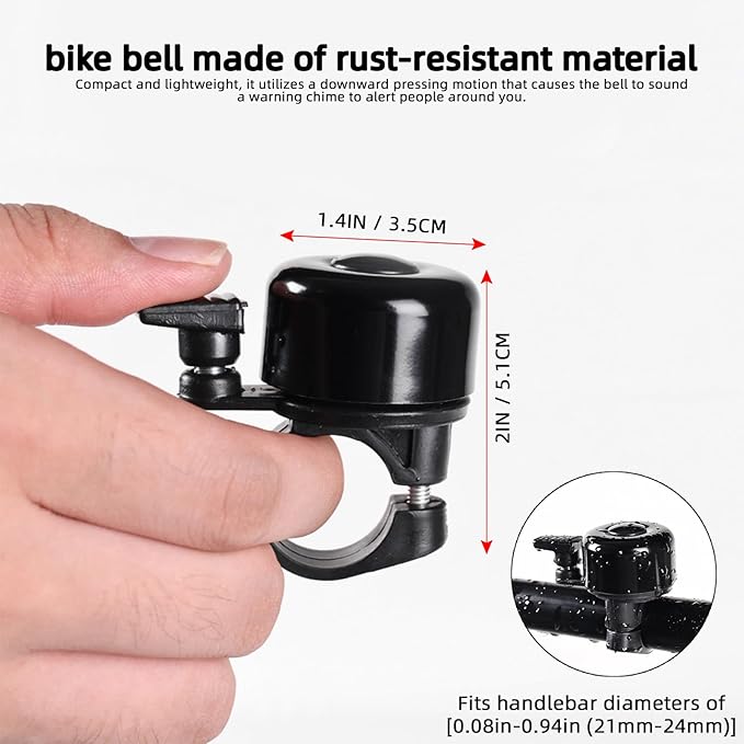 2 Pair Bike Mirror With Bike Bell 360° Adjustable HD Convex Bike Mirror Handlebar For Mount Mountain Road Bikes Motorcycle (2* Large Mirror + 1* Bell)