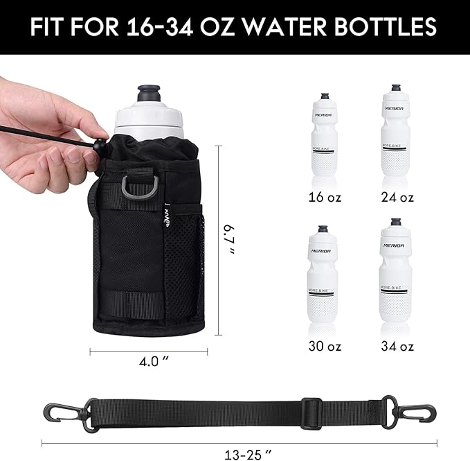Bike Cup Holder, Water Bottle Holder for Bike Handlebar with Mesh Pockets, Universal Cycling Bicycle Water Bottle Drink Cup Cage for Cruiser, Scooter, Mountain Bikes, Road Bikes, Wheelchair
