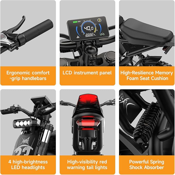 Fat Tire Electric Bike for Adults, UL2849 Certified 90% Pre-Assembled Folding E-Bike with Removable Battery & Cargo Rack
