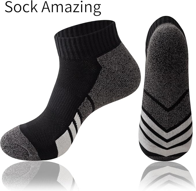 Sock Amazing 6 Pairs Men's Socks Low Cut Ankle Sock Cushion Non Slip No Show Breathable Running Socks for Cycling Fitness