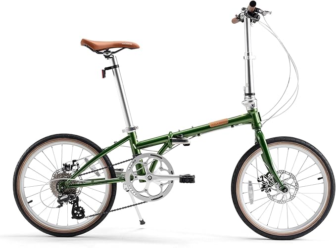 ROCKBROS VDS 20 Inch for Adults, 26lb Lightweight Foldable Bike for Women & Men, Shimano 8-Speed Adult Folding Bicycle with Disc Brakes, Portable Commuter City Bike