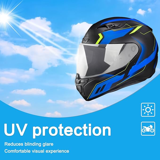 HJ-31 Shield Replacement Visor Fit for HJC i10 i70, Tinted Motorcycle Helmet Visor Motorcycle Helmet Accessories (Silver)