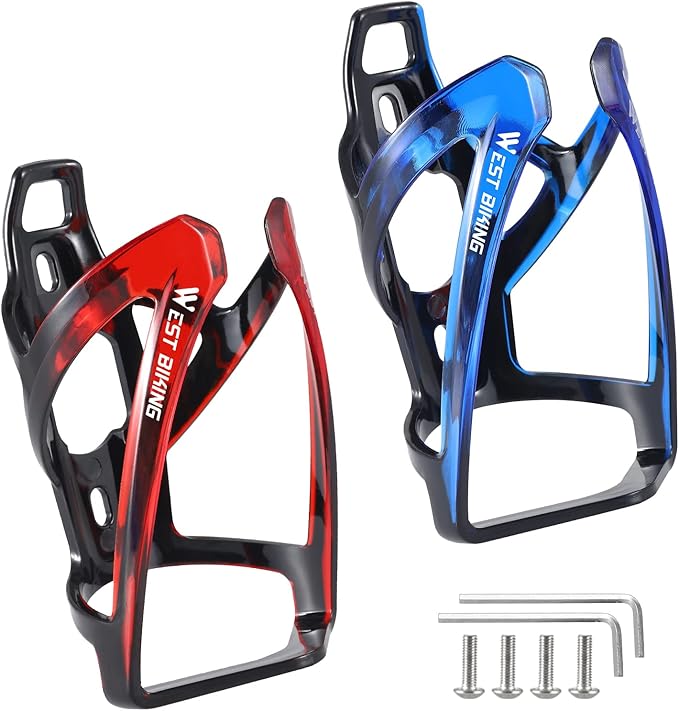 Bike Water Bottle Cage, Durable Ultralight Plastic Water Drink Holder Rack, Lightweight PC Water Bottle Holder for Bicycle, Cycling Bottle Holder Cages for MTB, Road Bike, Mountain Bikes (B)