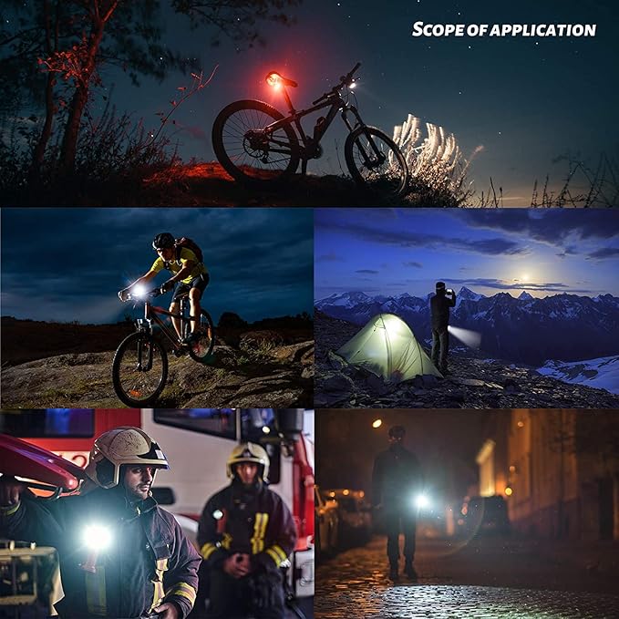 Rechargeable LED Bike Light Sets, Super Bright Front Headlights and Rear LED Bicycle Lights, 650mah Lithium Batteries