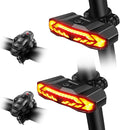 WSDCAM Bike Cargo Rack Tail Light with Turn Signals and Brake Light, Wireless Bike Horn Alarm, Auto On/Off USB C Rechargeable Bicycle Tail Light Rear Rack Bike Light Turn Signal Lights for Road Safety