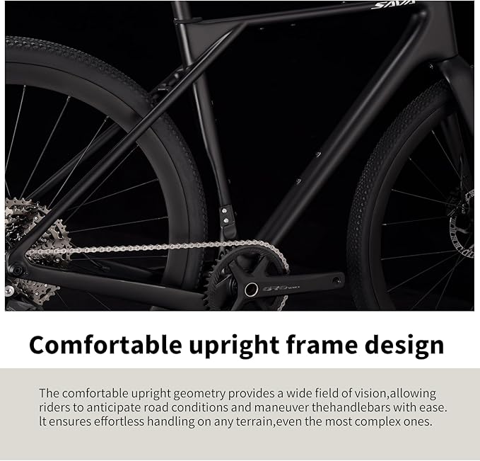 SAVADECK Carbon Gravel Bike - T800 Carbon Frame & Fork | Shimano U6000 11-Speed Groupset | Hydraulic Disc Brakes | 700CX40mm All-Terrain Tires | Men & Women Road/Off-Road Bicycle