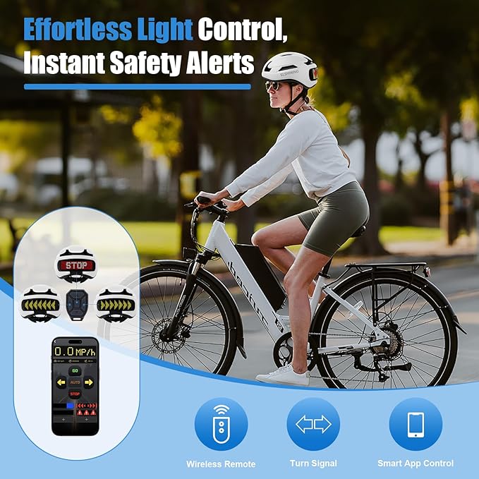 Bike Helmet, Bicycle Helmets with Light, 360° High Visibility LED Display, Lightweight Adjustable Mountain Bike Helmet with Turn Signals, Smart APP Controlled, Helmets for Adults, Youth, Men & Women