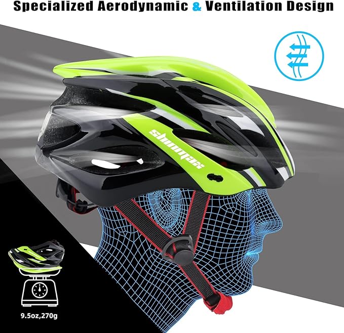 Bike Helmet Men Women, Shinmax Bicycle Helmet with Rear Light and Detachable Visor